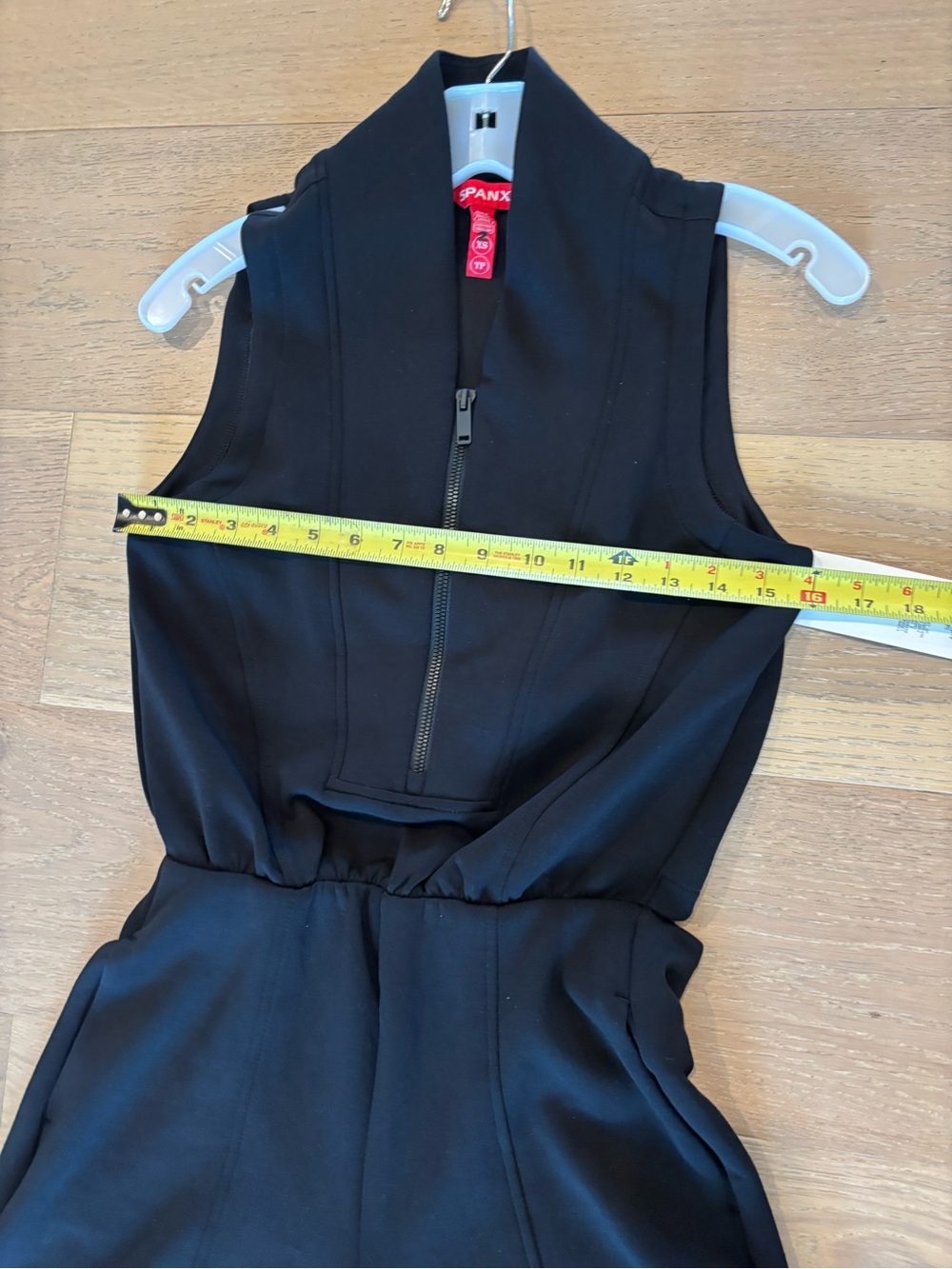 SPANX AirEssentials Shawl Collar Half Zip Jumpsuit XS petite Very Black NWT - Picture 13 of 14